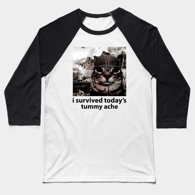 i survived today’s tummy ache unisex meme Baseball T-Shirt by ILOVEY2K